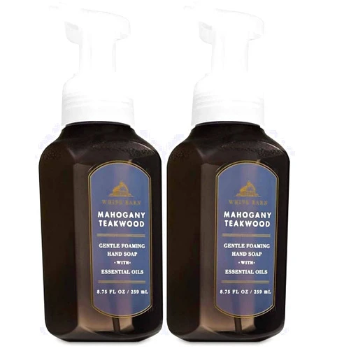 Bath & Body Works White Barn by Bath & Body Works Gentle Foaming Hand Soap in Mahogany Teakwood (2 Pack)