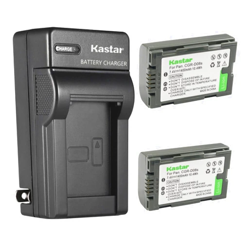 Kastar 2-Pack Battery and AC Wall Charger Replacement for Panasonic PV-DV100, PV-DV100K, PV-DV101, PV-DV102, PV-DV103, PV-DV121, PV-DV151, PV-DV200, PV-DV200K, PV-DV201, PV-DV202, PV-DV203, PV-DV221
