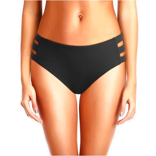 Zmart Women Standard Strappy Bikini Bottoms Full Coverage Bathing Suit Cutout Swim Low Rise Swimsuit Bottom