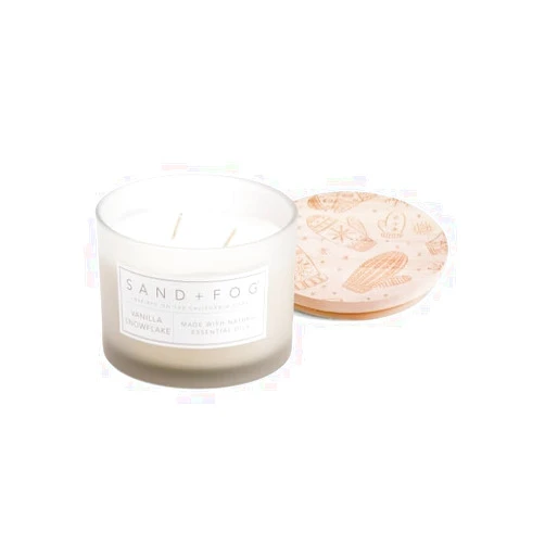 Generic Sand and Fog Scented Candle - Vanilla Snowflake – Additional Scents and Sizes – 100% Cotton Lead-Free Wick - Luxury Air Freshening Jar Candles - Perfect Home Decor – 12oz - Holiday Scents