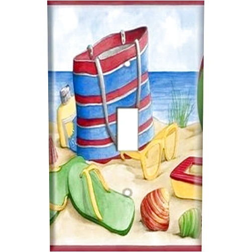 SnazzySwitch Beach Bag Decorative Light Switch Cover - Single Toggle Wall Plate
