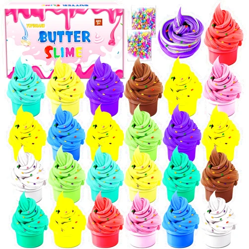YOPINSAND 25 Pack Butter Slime Kit for Kids, Stress Relief Toys for Boys & Girls, Scented DIY Slime Toy for Party Favor, Soft and Non-Sticky, Birthday Gifts Prize for Girl Boys Kids 6 7 8 9 10 11 12