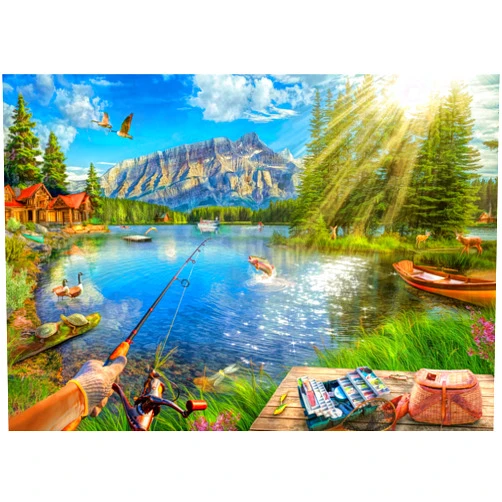 Ravensburger Life at The Lake Puzzle - 1000 Piece Jigsaw for Kids and Adults | Handcrafted in Germany | Perfect Interlocking Fit | Vibrant, Glare-Free Imagery