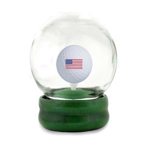 No Worry Sports Original Golf Globe Game - Water Globe Golf-Ball-on-The-Tee Challenge - American Flag