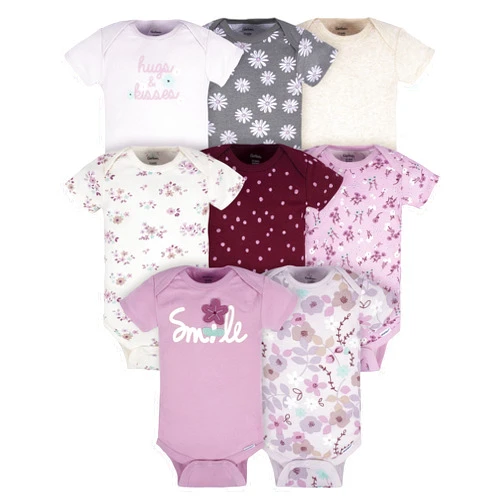 Gerber Baby Girls' 8-pack Short Sleeve Onesies Bodysuits