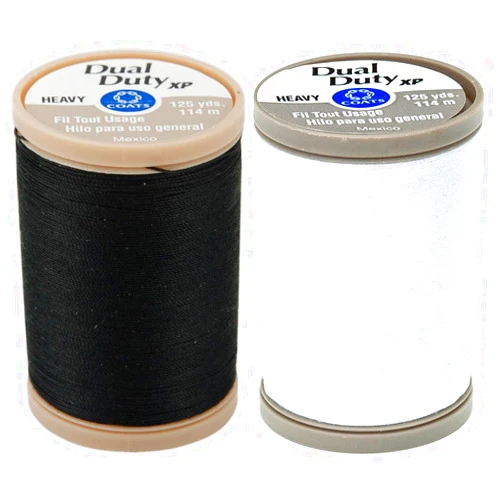 Coats 2-PACK - Coats & Clark - Dual Duty XP Heavy Weight Thread (Black + White) 125yds Each