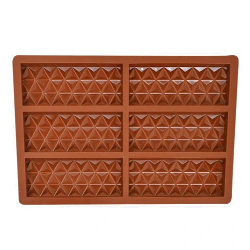 Ulafbwur Chocolate Mold 6 Cavities Chocolate Rectangular Shaped Silicone Candy Bar Non- Waffles Cheesecake Cake Dessert 6 Cavities Chocolate Mold