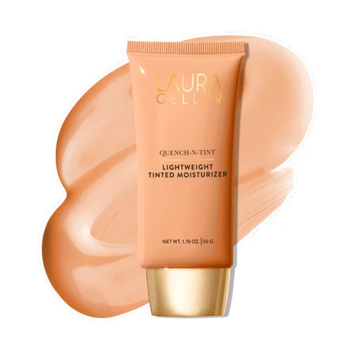 LAURA GELLER NEW YORK Quench-n-Tint Hydrating Foundation - Medium - Sheer to Light Buildable Coverage - Natural Glow Finish - Lightweight Formula with Hyaluronic Acid