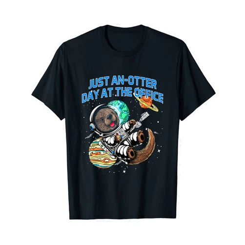 Sea Otter Staff Funny Sayings Worker Just Anotter Day at the Office Otter Lover Employee T-Shirt