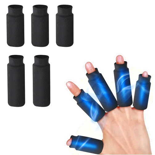 Luguiic Finger Ice Sleeves 5 Ice Packs for Fingers, Thumbs & Toes Hot Cold Therapy for Arthritis, Tendinitis, Trigger Finger and Swollen Finger Black