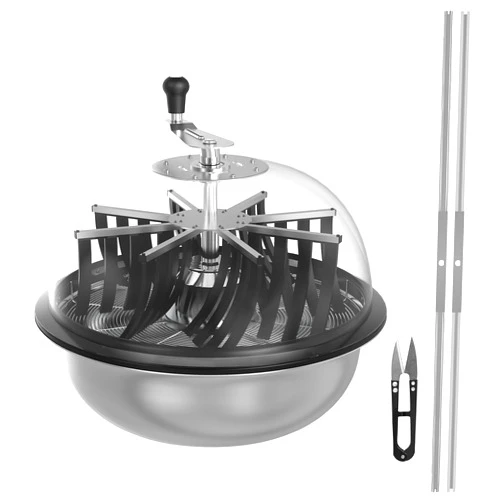 iPower 19 inch Bud Trimmer Leaf Bowl Twisted Spin Cut for Hydroponics Plants with Sharp Stainless Steel Blades, Clear Visibility Dome, Solid Metal Gear Box, Pruner Included (Upgraded Version)