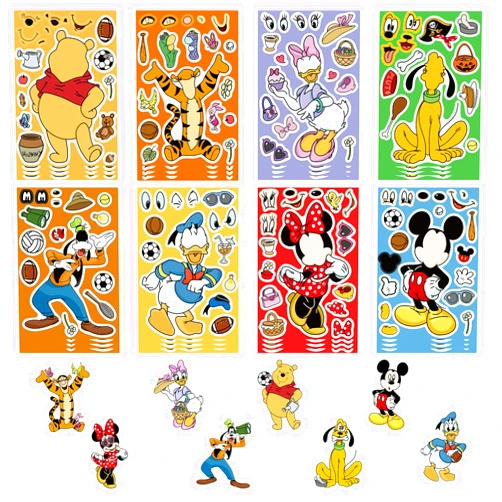 TaDadaPAO 16 Sheets Cartoon Make Your Own Stickers, Make Cartoon Character, Make a Face Stickers, Classroom Rewards, Anime Themed Art Craft Party Supplies.