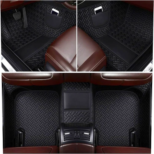 VVenroj Custom Logo/Picture for Benz Car Mats Full Set - Fits A/B/C/E/S/CLA/CLS/CLE/GLA/GLB/GLC/GLE/GLS/G-Class/AMG GT/SL/SLK/SLC/EQA-EQB-EQC-EQE-EQS, All-Weather, Full Coverage, with Storage Bag