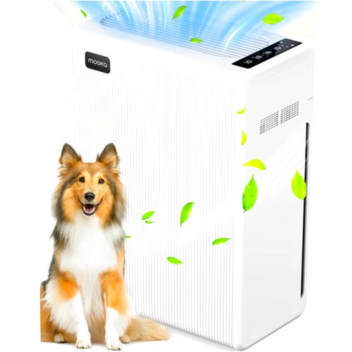 MOOKA FAMILY Air Purifiers for Home Large Room up to 1740ft², H13 HEPA Air Filter for Pets Hair Dander Smoke Pollen Dust, Non-Ozone, Portable Air Purifiers for Bedroom Office Living Room, E-300L, White