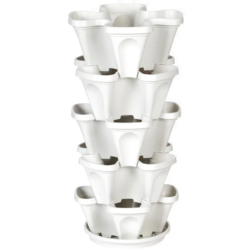 Mr. Stacky 5 Tier Stackable Strawberry, Herb, Flower, and Vegetable Planter - Vertical Garden Indoor/Outdoor