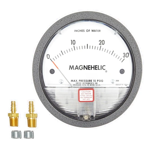 Dwyer Magnehelic Series 2000 Differential Pressure Gauge, Range 0-1