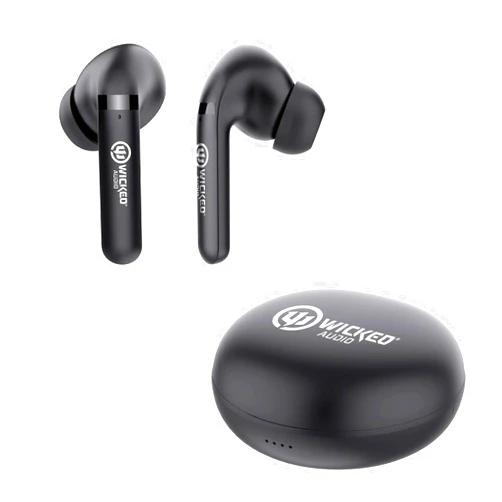 Wicked Audio Mojo 500 True Wireless Bluetooth Earbuds | Clear Call Mics | Long Battery Life | Mobile App | Custom EQ Modes | GPS Find Buds | Transparency Mode | Low Latency | Sweat & Water Resistant
