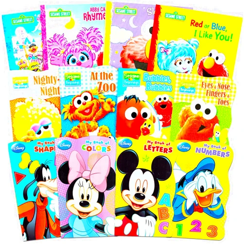 Books for Toddlers,Books for Kids,Disney Books Collection for Toddlers and Kids Sesame Street + Mickey Mouse Baby Toddler Beginnings Board Books & Story Books (12 Book Set)