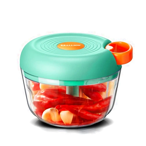 REALLION Non-electric Garlic Chopper, Pull Chop Chopper, Manual Food Processor with Cord Mechanism