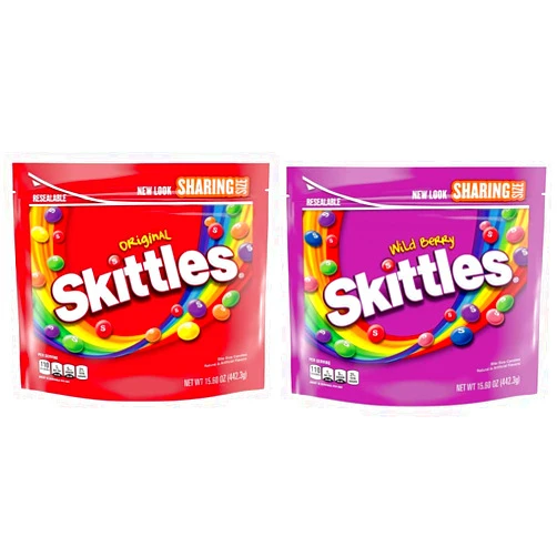 SKITTLES Original Candy Sharing Size Bag, 15.6 Ounces Skittles, Wild Berry Candy Sharing Size Bag, 15.6 oz