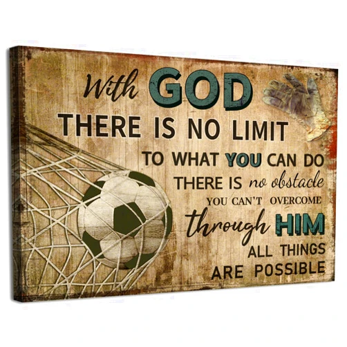 Sunfrower Rustic Football Wall Art for Boys Room Christian Soccer Inspirational Poster Men Bedroom Decor Canvas Prints Religious Sports Picture Framed Artwork Football Lovers Office Study Home Decoration 12x16“