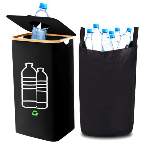 Auvstar Removeable Recycling Bin for Kitchen,Separate Recycling Waste Bin Bags,Recycle Bins for Kitchen Home,Large Capacity 100L Recycle Bin with Lid Reusable Inner Bag Bottle Waste Plastice