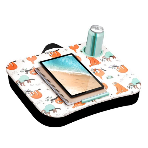 LapGear Cup Holder Lap Desk with Device Ledge - Sloth - Fits up to 15.6 Inch Laptops - Style No. 46309