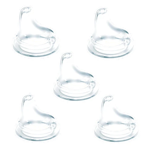 NUK Replacement Silicone Spout for Select NUK Cups, Spill-Proof, Soft Spout, Dishwasher-Safe, BPA-Free, Clear, Pack of 5