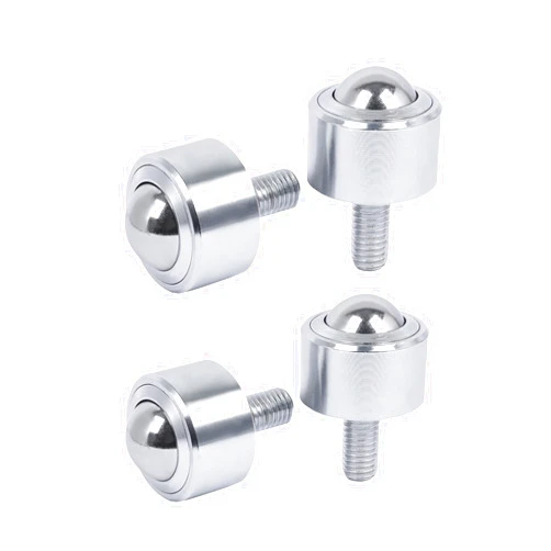 ILife.ISPT Ball Caster Roller Transfer Bearing - Ball Transfer Unit Appliance Caster Transmission 1 Inch M12,Heavy Duty Stud Mounted,Thread Stem,Bearing Steel & Carbon Steel,1160 Lbs Total Load Capacity,Set of 4