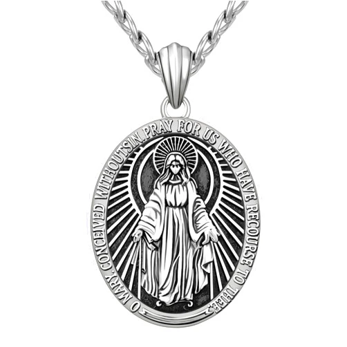 SWEETV Saint Archangel Pendant for Men, Sterling Silver St. Michael/Virgin Mary/St. Jude/St. Christopher/St. Benedict/Necklace, Patron Saints Medals for Birthdays, Travel,and other Events