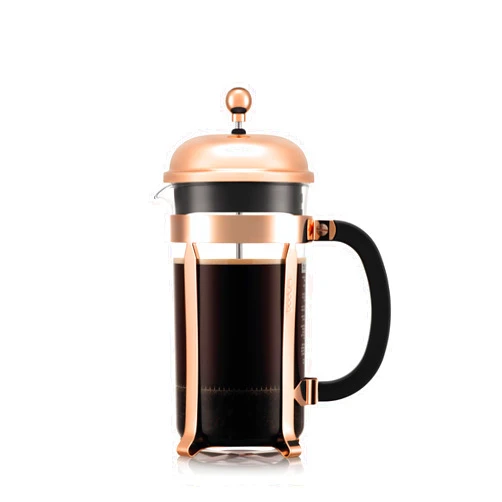 Bodum 34oz Chambord French Press Coffee Maker, High-Heat Borosilicate Glass, Stainless Steel, Copper – Made in Portugal