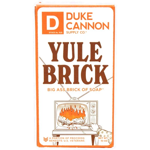 Duke Cannon Supply Co. Big Brick of Soap Bar for Men Holiday Edition | Yule Brick (Charred Wood & Leather Scent) | Triple Milled | Extra Large, Long-Lasting | Supports U.S. Veterans | 10 oz (1 Pack)