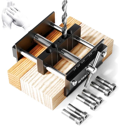 WISSTTE self centering dowel jig Plus 6 inch Widen Wood Dowel Jig,doweling jig self centering kit With 6 Drill Guide Bushings,dowling jig for woodworking