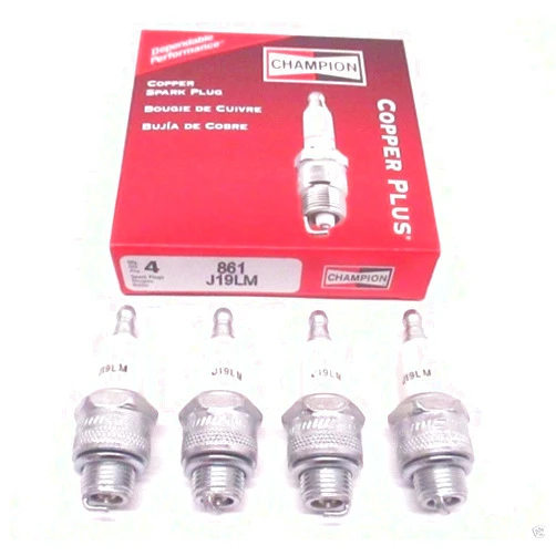 Champion Copper Plus Small Engine Spark Plug, Stk No. 861, Plug Type No. J19LM Box of 4 Spark Plugs