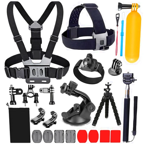 TANSUO 20-in-1 Action Camera Accessories for GoPro Hero 13 12 11 10 9 8 Max 7 6 5 4 Black GoPro 2018 Session Fusion Silver White Insta360 DJI SJCAM APEMAN AKASO and Others Cameras