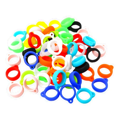 Honbay 66PCS Anti-Lost Silicone Rings Holder Silicone Bands Multipurpose Carrying Kit for Pens Device Office or Daily Sport (11 Color, Diameter: 13mm)