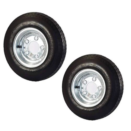 eCustomrim 2-Pack Trailer Tire On Rim 480-8 4.80-8 Load Range C 5 Lug Galvanized Wheel - 2 Year Warranty w/Free Roadside