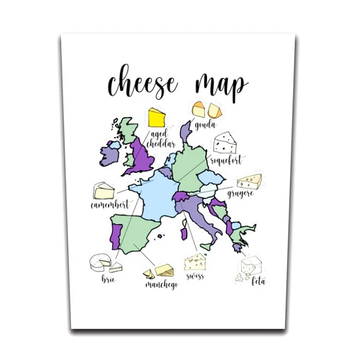 Moonlight Makers Funny Wall Decor With Sayings, Cheese Map, Funny Wall Art, Room Decor for Bedroom, Bathroom, Kitchen, Office, Living Room, Apartment, and Dorm Room (8