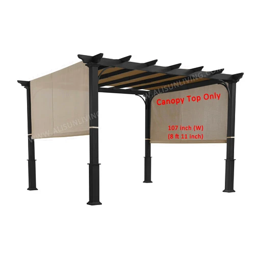 ALISUN REPLACEMENT Sling Canopy (with Ties) for The Lowe's Garden Treasures 10 FT Pergola #S-J-110 & TP15-048C (Beige) (CANOPY TOP ONLY)