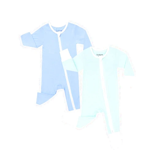 JunNeng Rayon from Bamboo Baby Romper Sleeper with Mitten Cuffs Feet,Newborn Boy Girl Zipper Snug Fit Sleep 'N Play