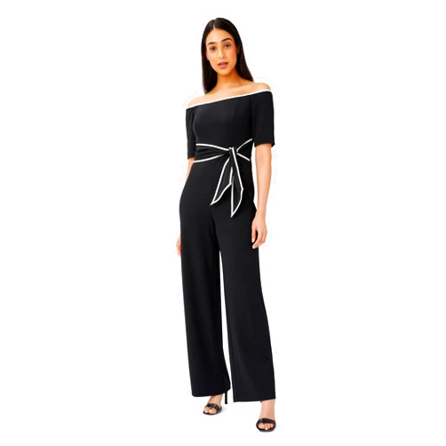 Adrianna Papell womens Knit Crepe Tie Jumpsuit