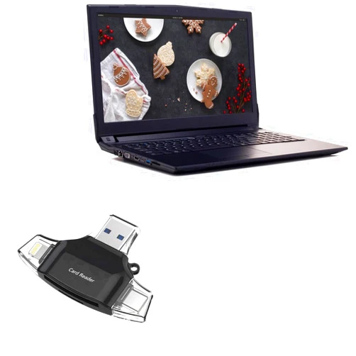 BoxWave Smart Gadget Compatible with System76 Gazelle (15 in) - AllReader SD Card Reader, microSD Card Reader SD Compact USB - Jet Black