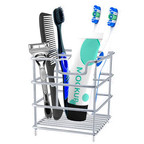 HYRIXDIRECT Toothbrush Holders for Bathrooms Stainless Steel Rustproof Toothbrush and Toothpaste Holder Organizer Tooth Brush Storage Stand