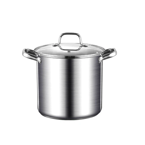 Generic 9-Quart Stainless Steel Stockpot with Lid,18/8 Stainless Steel Soup Pot - Multi-Stove Compatible for Soup, Canning, Stewing and More, Silver