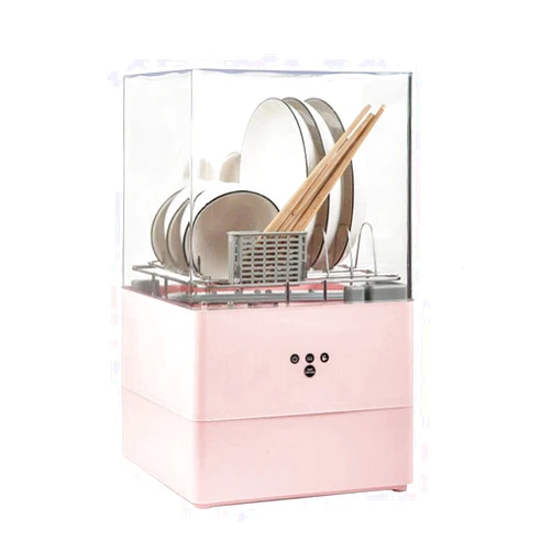 QXWJ Portable Countertop Dishwasher,Compact Dishwasher Storage Tableware,for Apartment Office and Home Kitchen,Pink