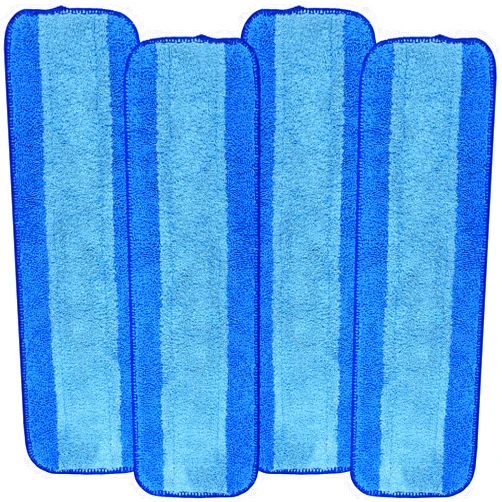 HINSOCHA Mop Replacement Pads Compatible with Bona Mop - 18 Inch Reusable Microfiber Cleaning Pads for Hardwood Floors (4 Pack)