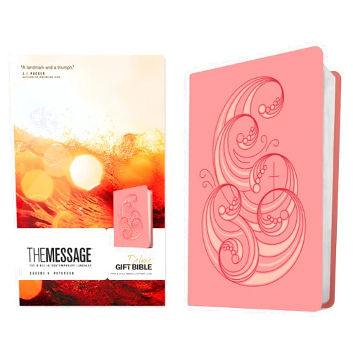 Eugene H. Peterson The Message Deluxe Gift Bible (Leather-Look, Pink and Gold Waves): The Bible in Contemporary Language