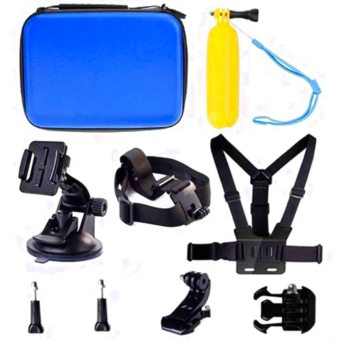 Navitech 8 in 1 Action Camera Accessory Combo Kit with Blue Case - Compatible with OnReal 4K Action Camera