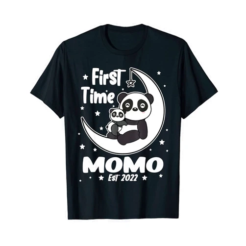 Funny Family Panda Panda Momo Gift First Time Momo EST 2022 Cute T-Shirt