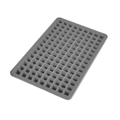 Tovolo Silicone Mini Ice Cube Tray with Lid (Charcoal) - Silicone Tray for Freezing Mini Ice/BPA-Free Silicone and Plastic